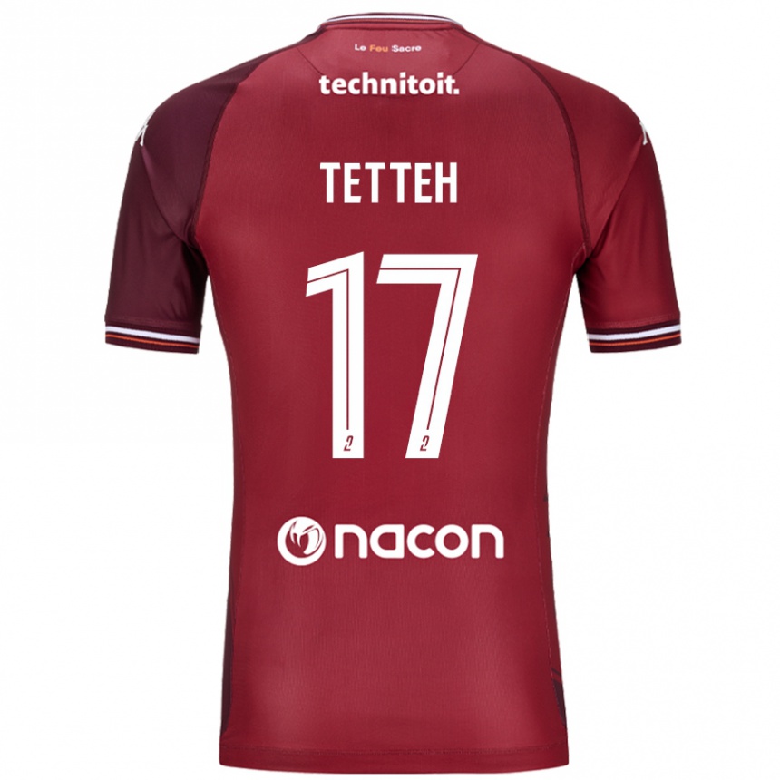 Enfant Football Maillot Benjamin Tetteh #17 Rouge Grenade Tenues Domicile 2024/25