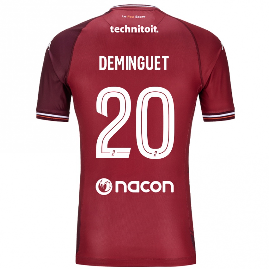 Enfant Football Maillot Jessy Deminguet #20 Rouge Grenade Tenues Domicile 2024/25