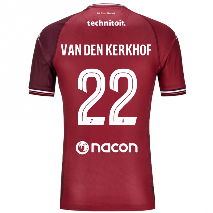 Enfant Football Maillot Kevin Van Den Kerkhof #22 Rouge Grenade Tenues Domicile 2024/25