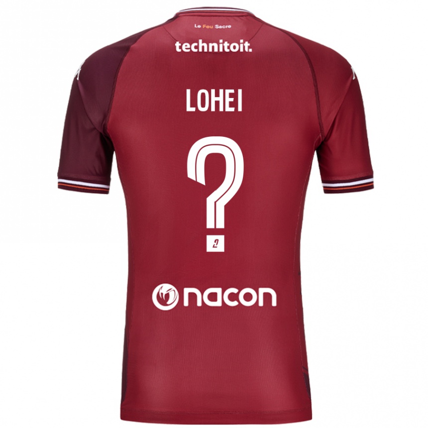 Enfant Football Maillot Fabio Lohei #0 Rouge Grenade Tenues Domicile 2024/25