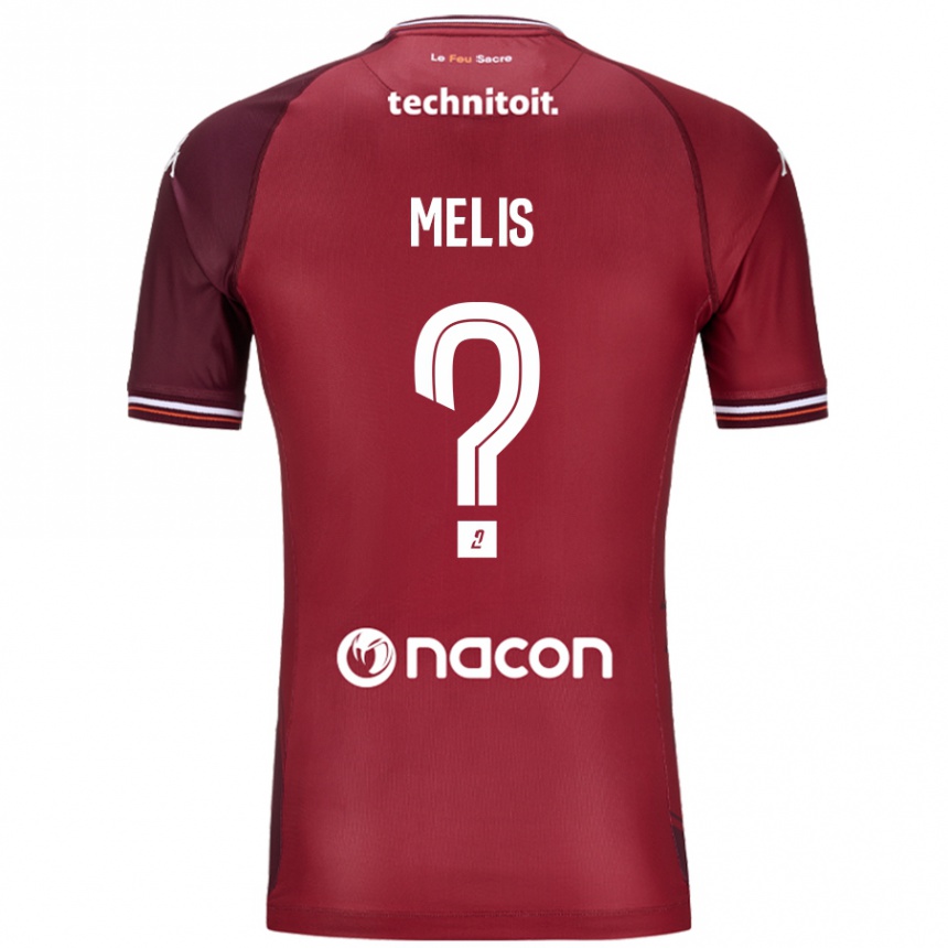 Enfant Football Maillot Antonin Melis #0 Rouge Grenade Tenues Domicile 2024/25