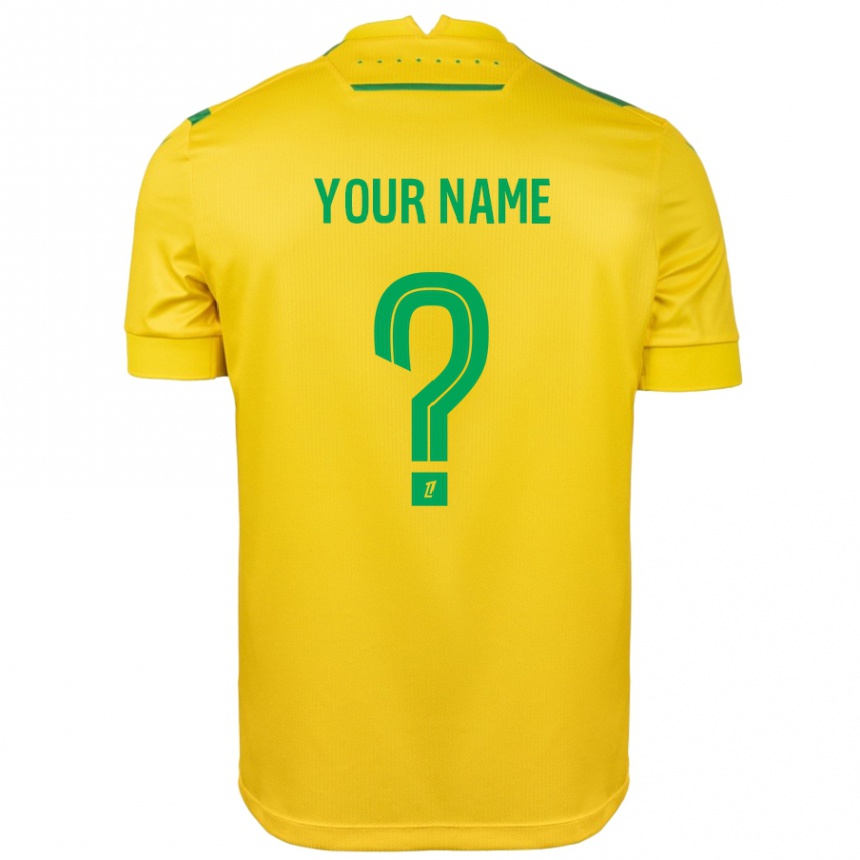 Enfant Football Maillot Votre Nom #0 Jaune Vert Tenues Domicile 2024/25