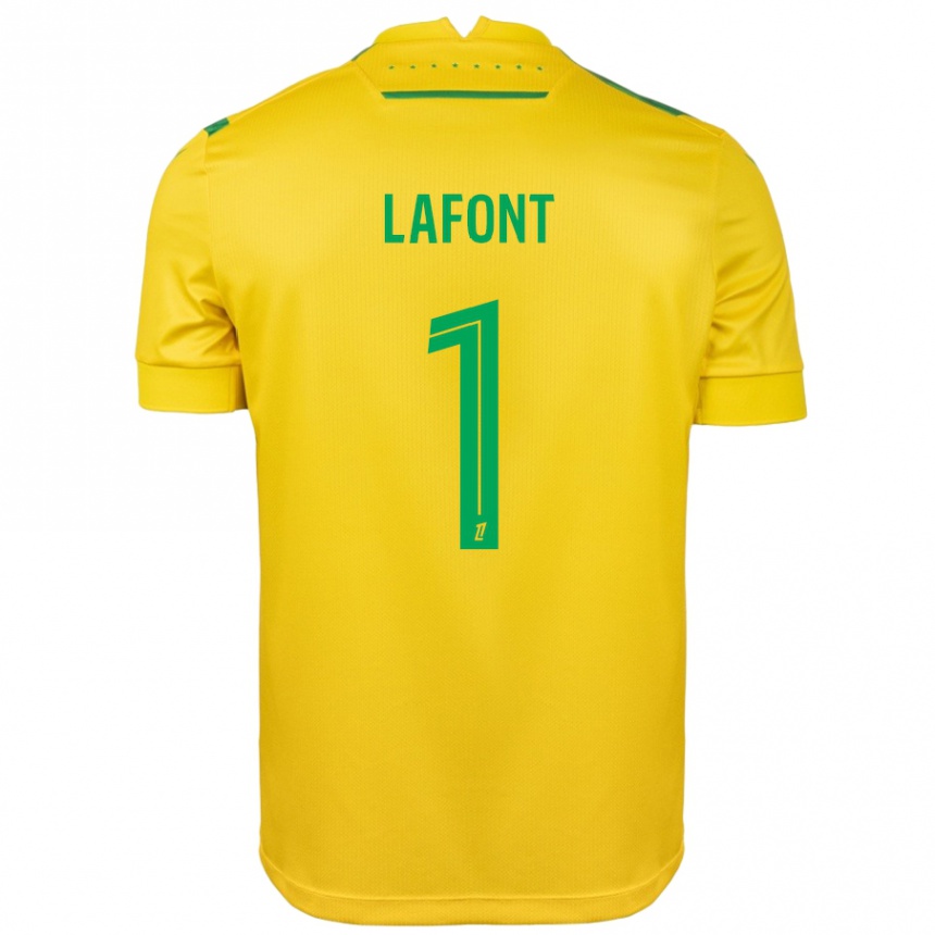 Enfant Football Maillot Alban Lafont #1 Jaune Vert Tenues Domicile 2024/25