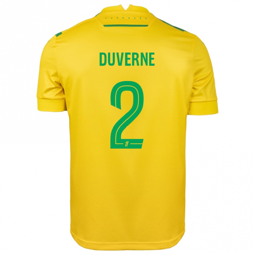 Enfant Football Maillot Jean-Kévin Duverne #2 Jaune Vert Tenues Domicile 2024/25