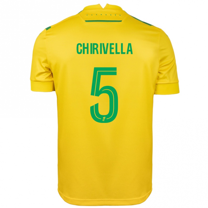 Enfant Football Maillot Pedro Chirivella #5 Jaune Vert Tenues Domicile 2024/25