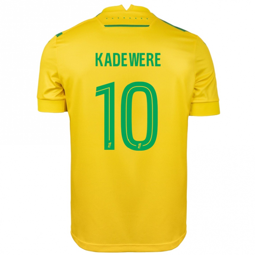 Enfant Football Maillot Tino Kadewere #10 Jaune Vert Tenues Domicile 2024/25