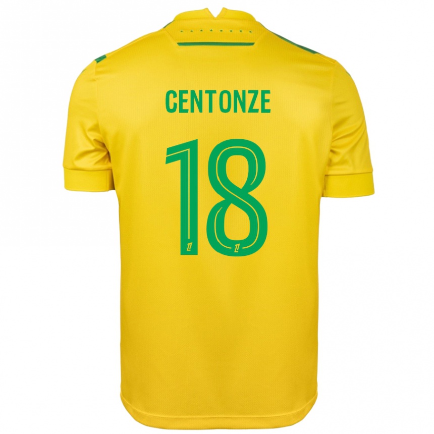 Enfant Football Maillot Fabien Centonze #18 Jaune Vert Tenues Domicile 2024/25