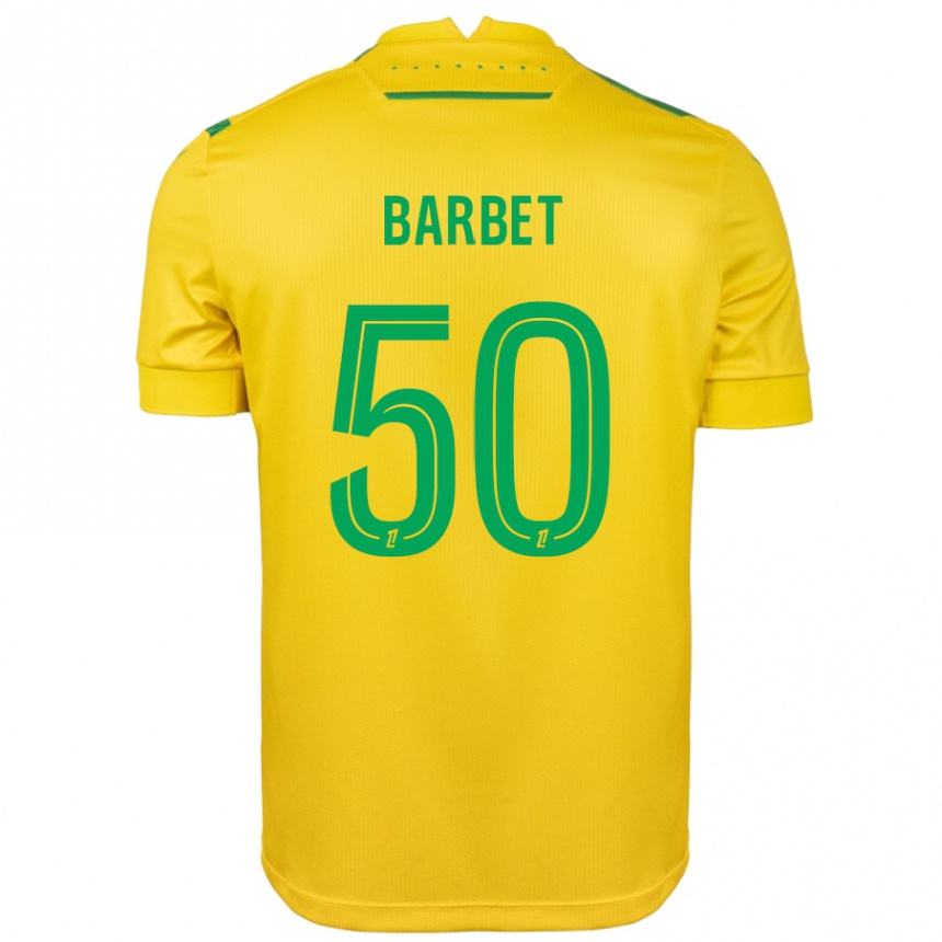 Enfant Football Maillot Hugo Barbet #50 Jaune Vert Tenues Domicile 2024/25