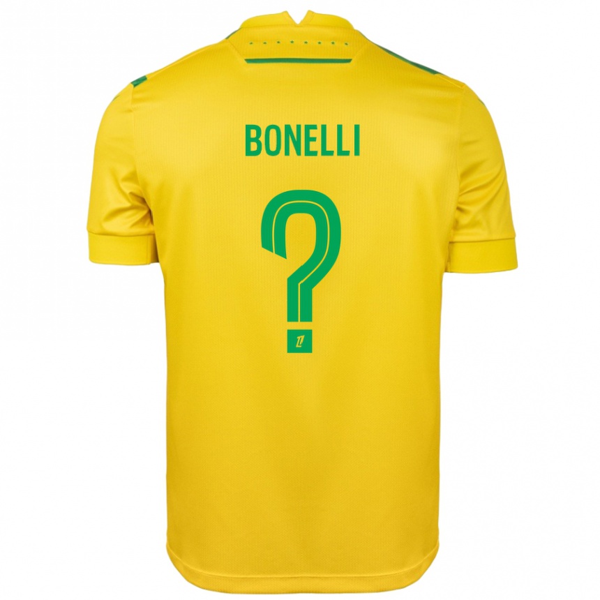 Enfant Football Maillot Lucas Bonelli #0 Jaune Vert Tenues Domicile 2024/25