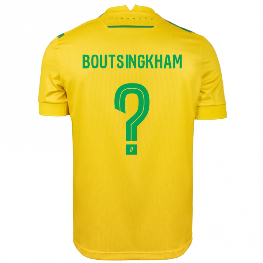 Enfant Football Maillot Hugo Boutsingkham #0 Jaune Vert Tenues Domicile 2024/25