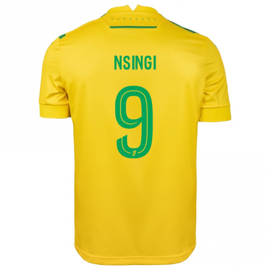 Enfant Football Maillot Plamedi Nsingi #9 Jaune Vert Tenues Domicile 2024/25