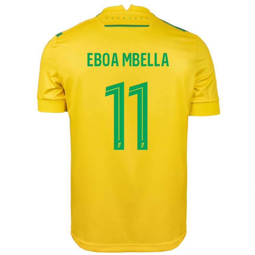 Enfant Football Maillot Eden Eboa Mbella #11 Jaune Vert Tenues Domicile 2024/25