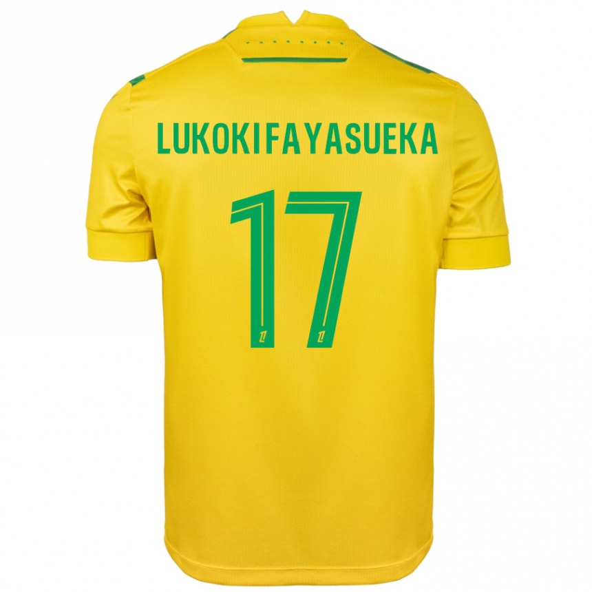 Enfant Football Maillot Kévin Lukoki Fayasueka #17 Jaune Vert Tenues Domicile 2024/25