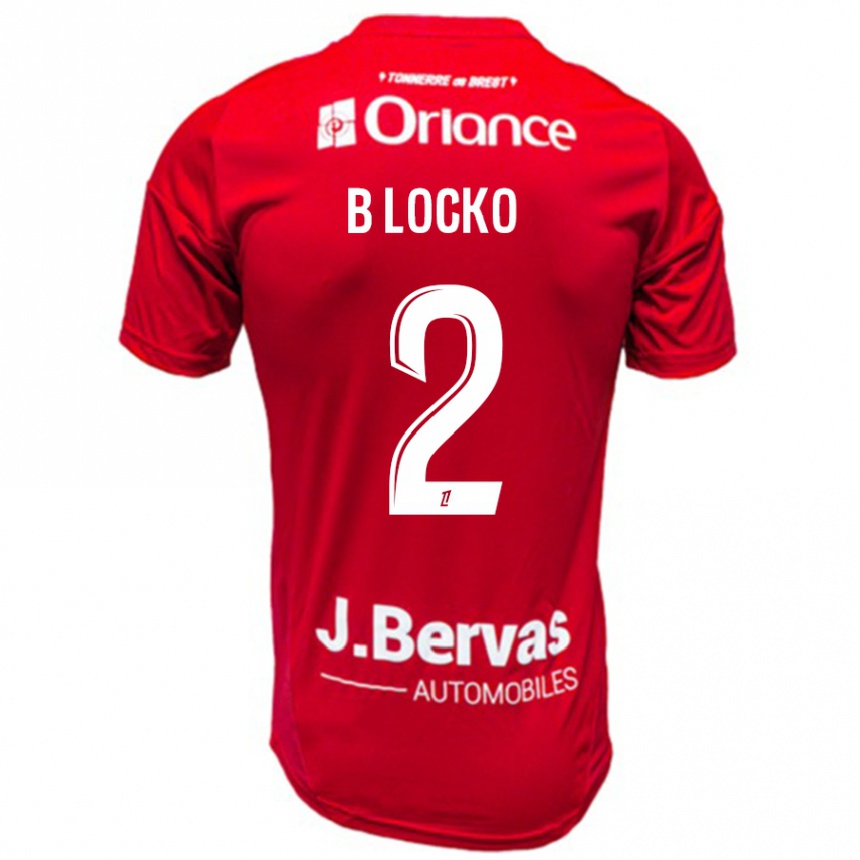 Enfant Football Maillot Bradley Locko #2 Rouge Blanc Tenues Domicile 2024/25