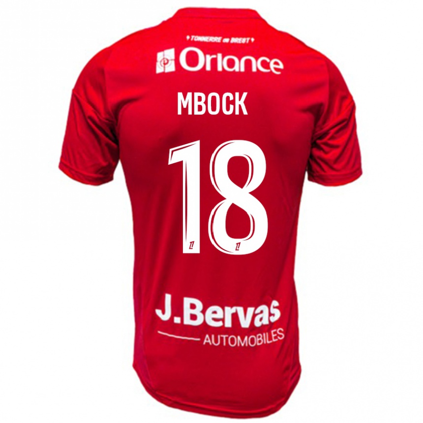 Enfant Football Maillot Hianga'a Mbock #18 Rouge Blanc Tenues Domicile 2024/25