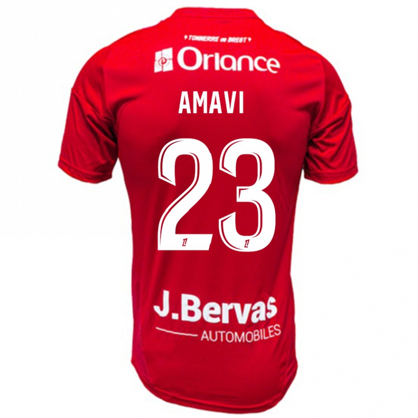 Enfant Football Maillot Jordan Amavi #23 Rouge Blanc Tenues Domicile 2024/25