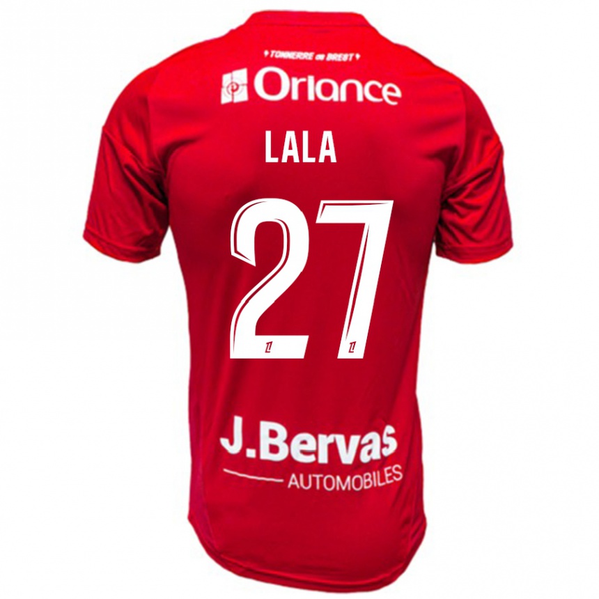 Enfant Football Maillot Kenny Lala #27 Rouge Blanc Tenues Domicile 2024/25