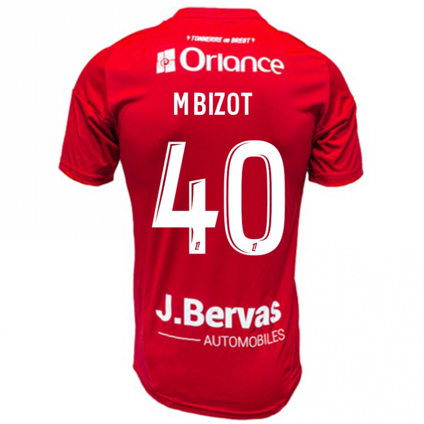 Enfant Football Maillot Marco Bizot #40 Rouge Blanc Tenues Domicile 2024/25