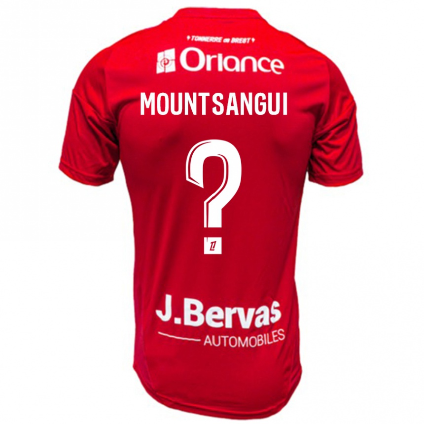 Enfant Football Maillot Warren Mountsangui #0 Rouge Blanc Tenues Domicile 2024/25