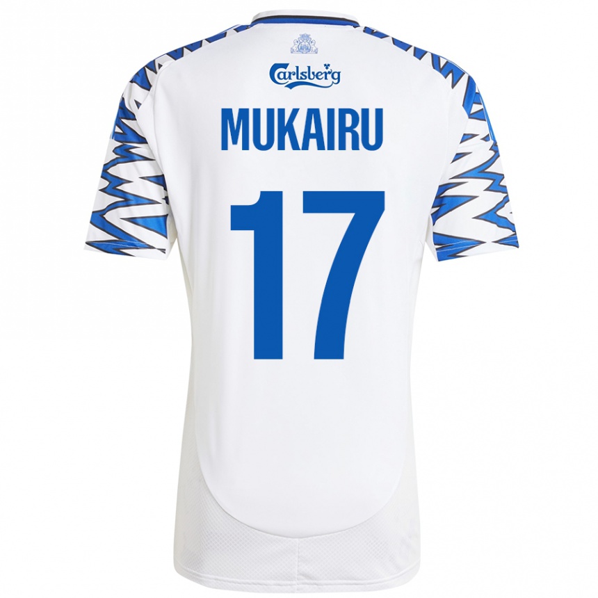 Enfant Football Maillot Paul Mukairu #17 Blanc Bleu Ciel Tenues Domicile 2024/25