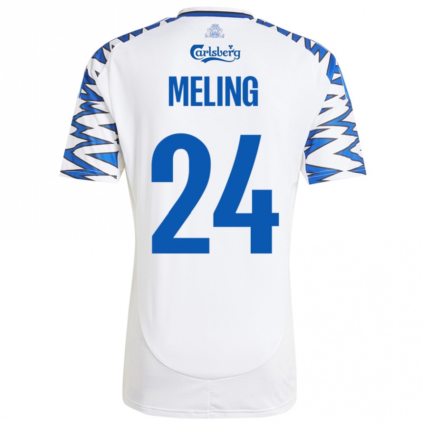 Enfant Football Maillot Birger Meling #24 Blanc Bleu Ciel Tenues Domicile 2024/25