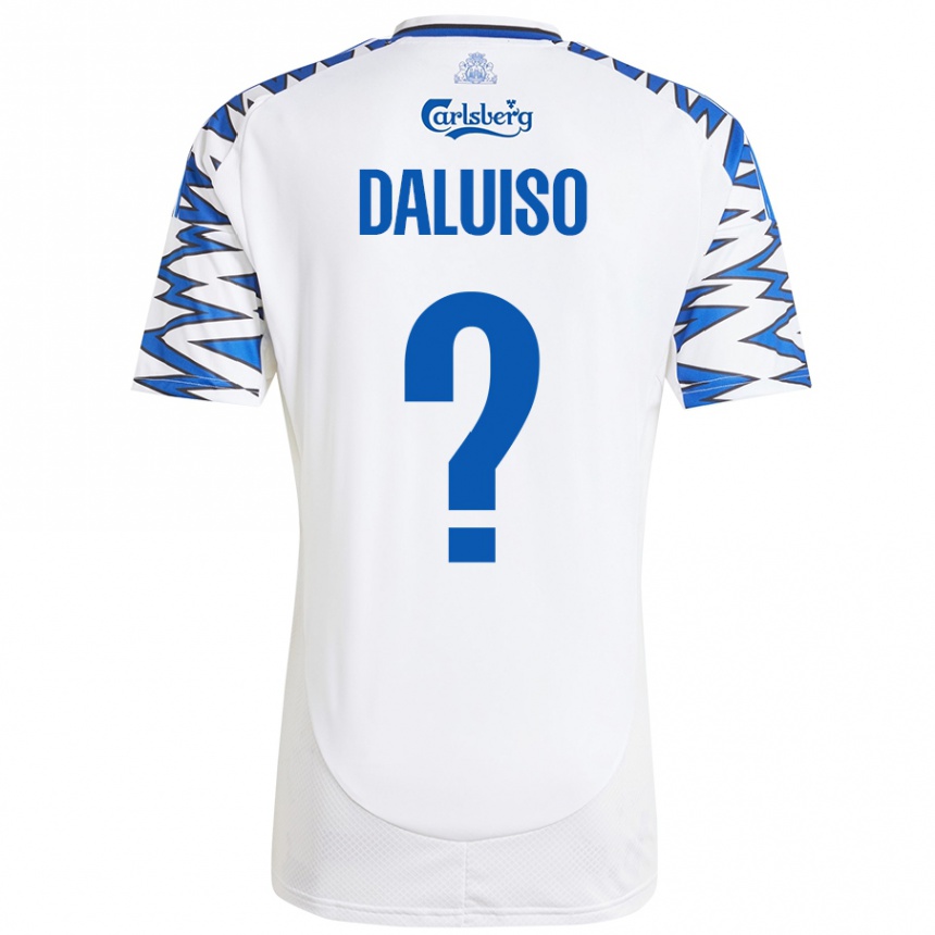 Enfant Football Maillot Christoffer Daluiso #0 Blanc Bleu Ciel Tenues Domicile 2024/25