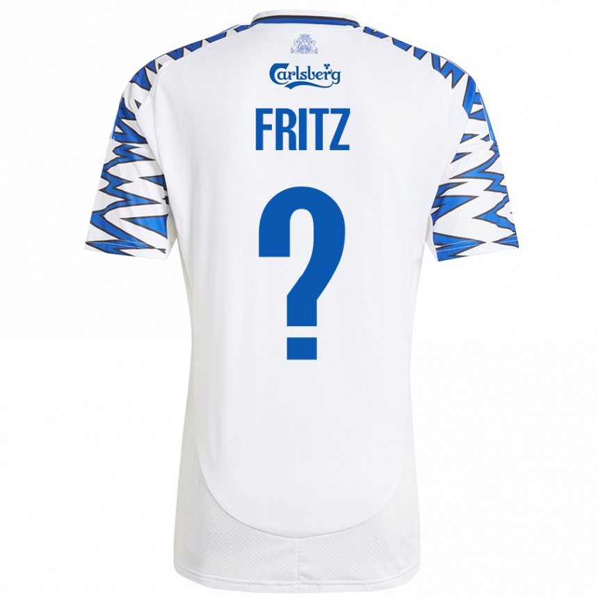 Enfant Football Maillot Gustav Fritz #0 Blanc Bleu Ciel Tenues Domicile 2024/25