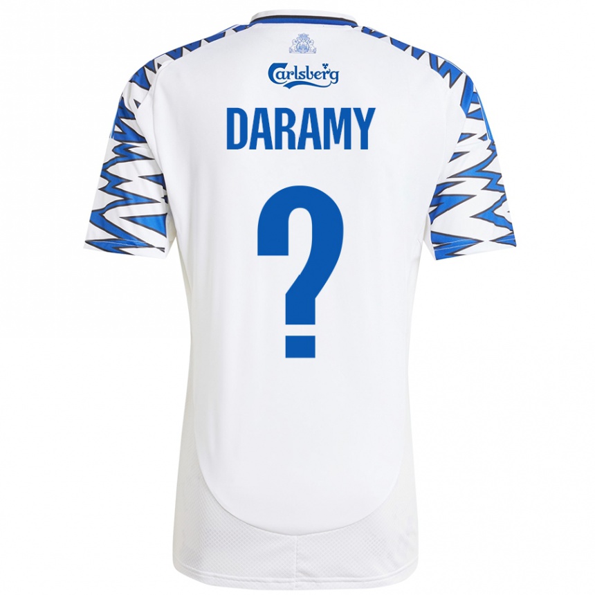 Enfant Football Maillot Abdul Daramy #0 Blanc Bleu Ciel Tenues Domicile 2024/25