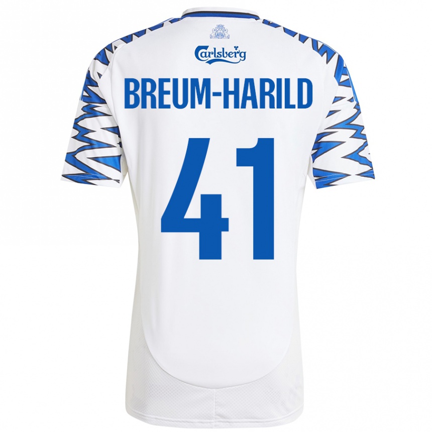 Enfant Football Maillot Tobias Breum-Harild #41 Blanc Bleu Ciel Tenues Domicile 2024/25