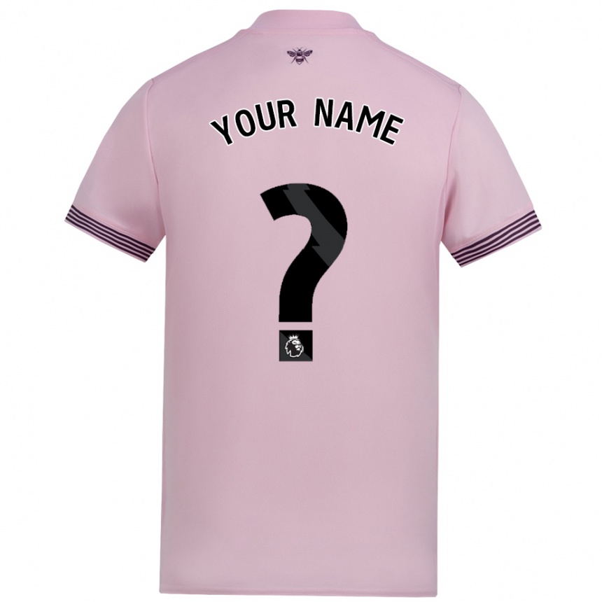 Enfant Football Maillot Votre Nom #0 Rose Tenues Extérieur 2024/25