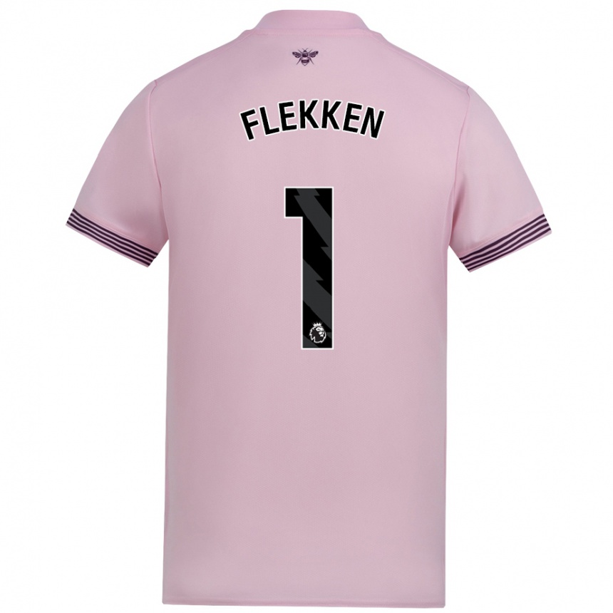 Enfant Football Maillot Mark Flekken #1 Rose Tenues Extérieur 2024/25