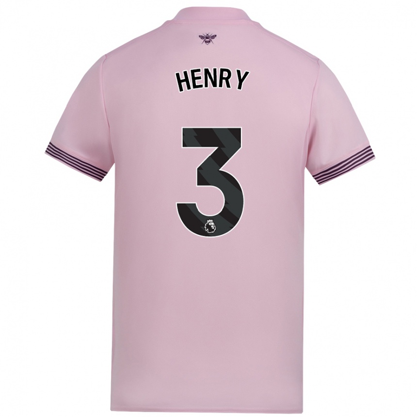 Enfant Football Maillot Rico Henry #3 Rose Tenues Extérieur 2024/25