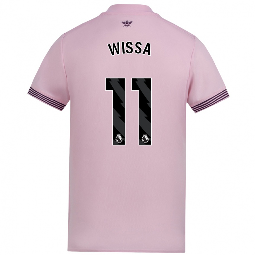 Enfant Football Maillot Yoane Wissa #11 Rose Tenues Extérieur 2024/25