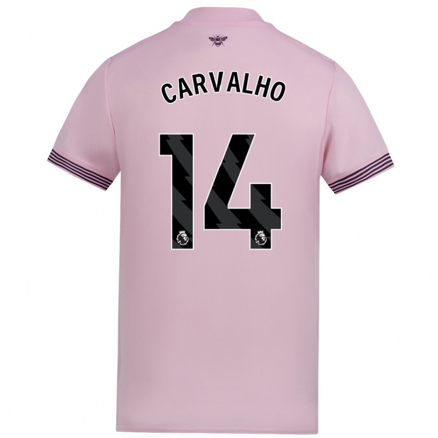 Enfant Football Maillot Fabio Carvalho #14 Rose Tenues Extérieur 2024/25