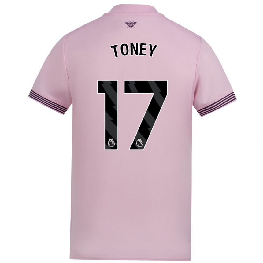 Enfant Football Maillot Ivan Toney #17 Rose Tenues Extérieur 2024/25