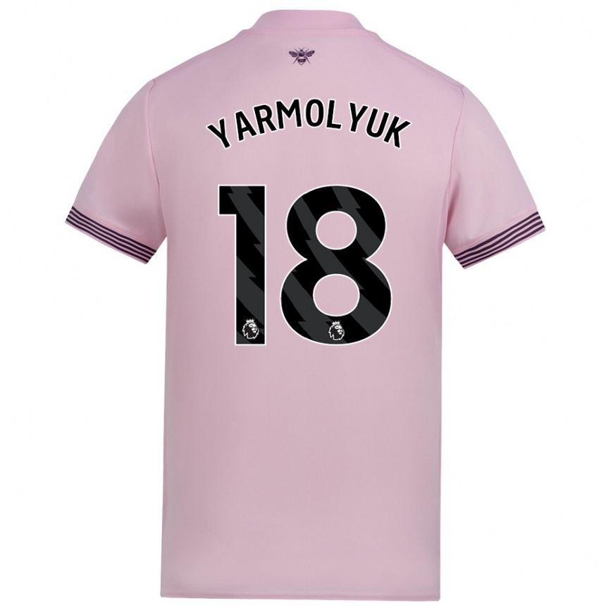 Enfant Football Maillot Yegor Yarmolyuk #18 Rose Tenues Extérieur 2024/25