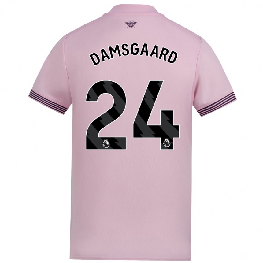 Enfant Football Maillot Mikkel Damsgaard #24 Rose Tenues Extérieur 2024/25