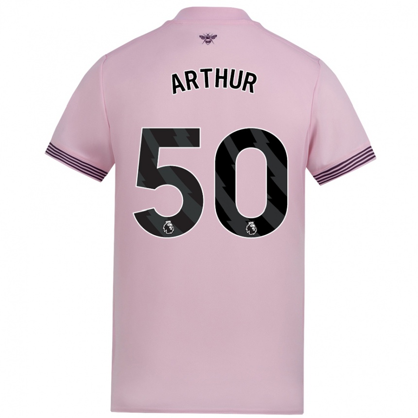 Enfant Football Maillot Benjamin Arthur #50 Rose Tenues Extérieur 2024/25