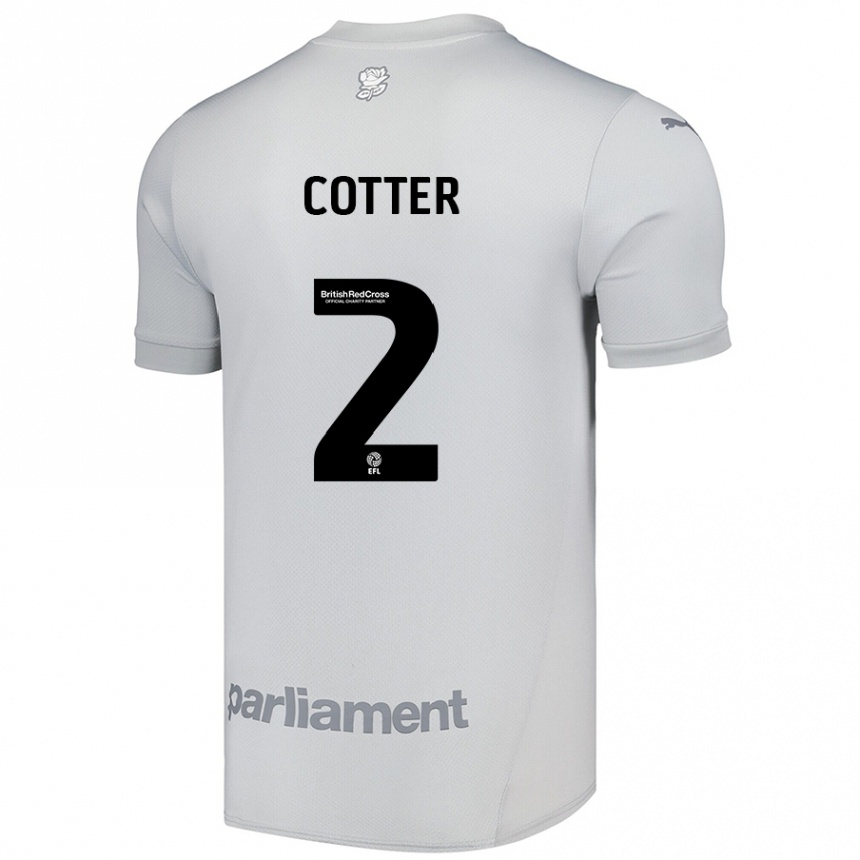 Enfant Football Maillot Barry Cotter #2 Gris Argenté Tenues Extérieur 2024/25