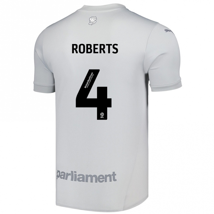 Enfant Football Maillot Marc Roberts #4 Gris Argenté Tenues Extérieur 2024/25