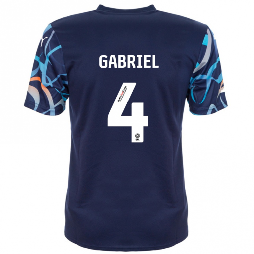 Enfant Football Maillot Jordan Lawrence-Gabriel #4 Bleu Marine Tenues Extérieur 2024/25