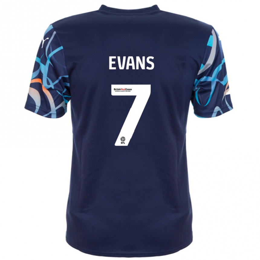 Enfant Football Maillot Lee Evans #7 Bleu Marine Tenues Extérieur 2024/25