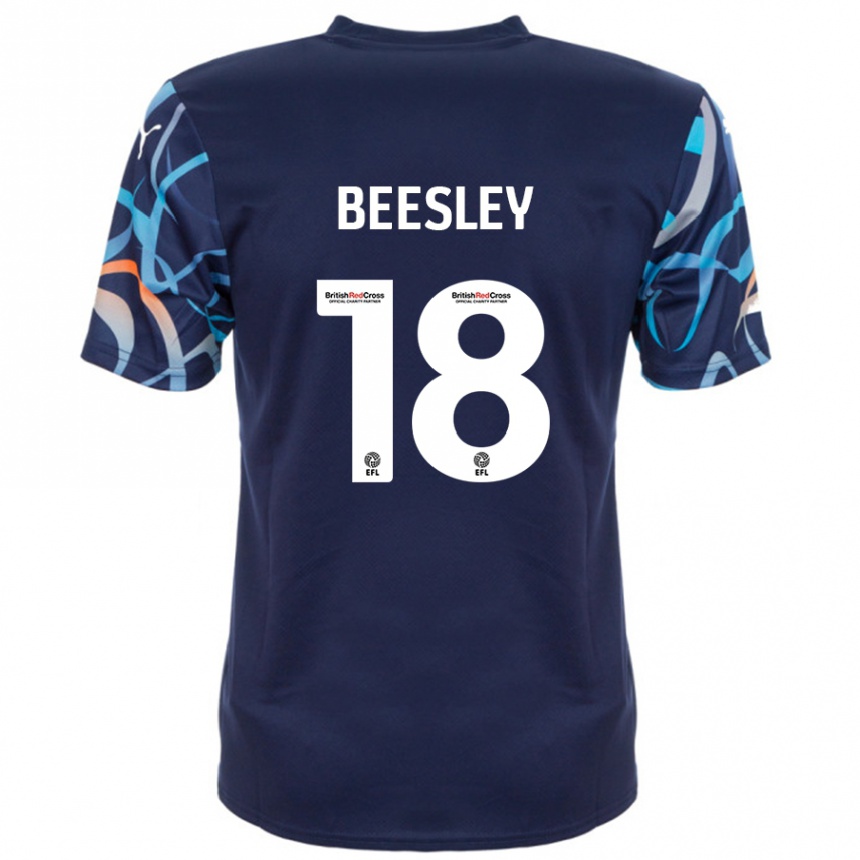 Enfant Football Maillot Jake Beesley #18 Bleu Marine Tenues Extérieur 2024/25