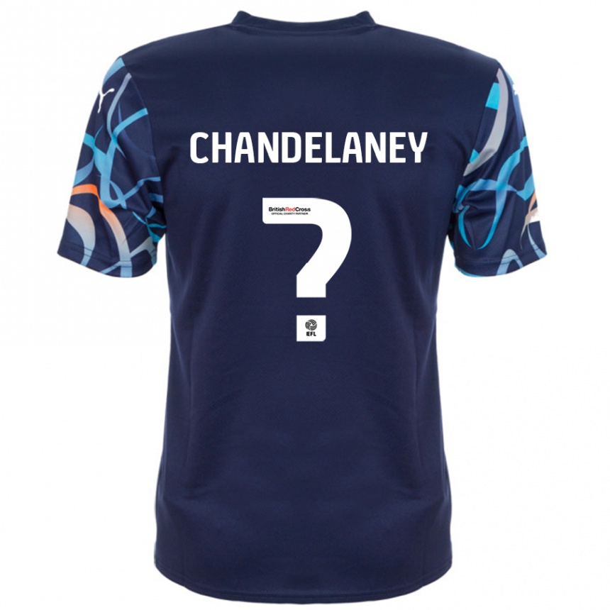 Enfant Football Maillot Yulan Chandelaney #0 Bleu Marine Tenues Extérieur 2024/25