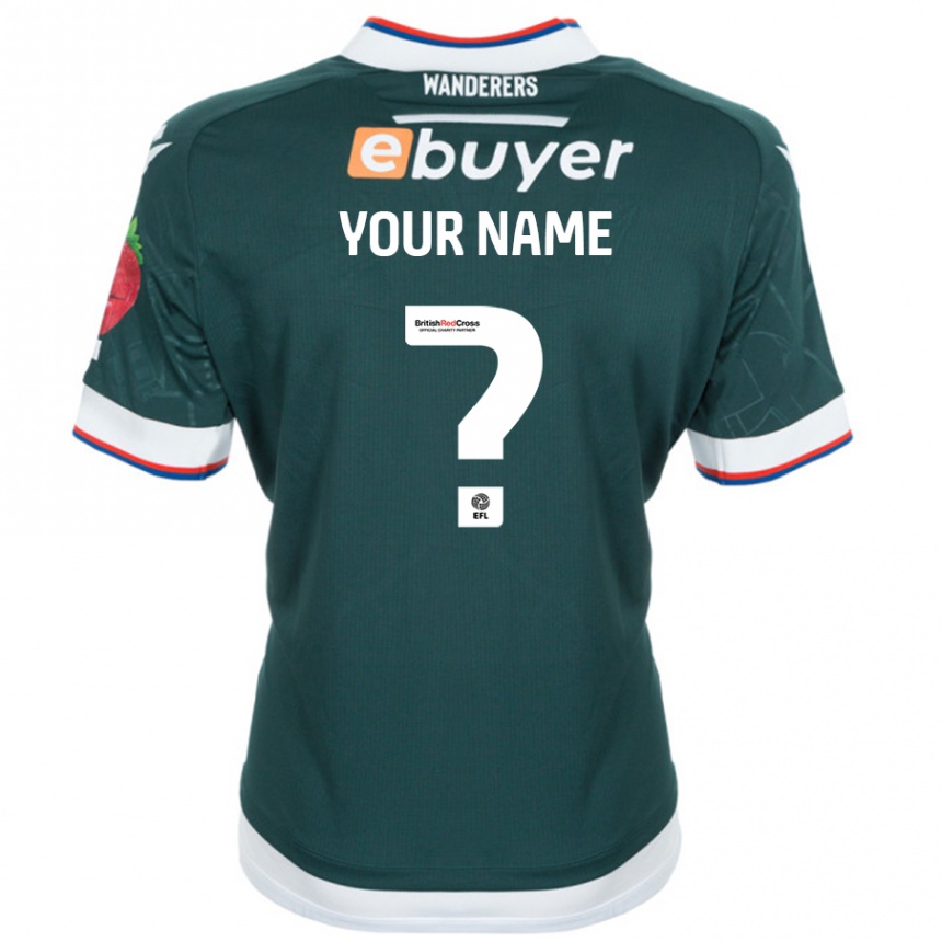 Enfant Football Maillot Votre Nom #0 Vert Foncé Tenues Extérieur 2024/25