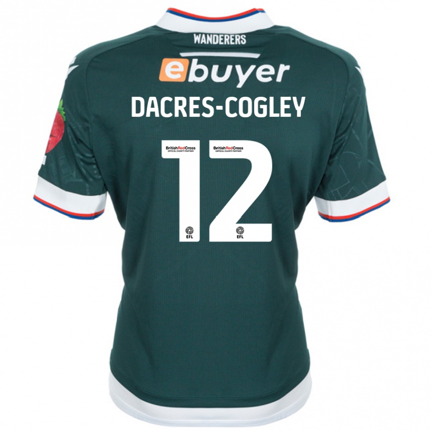 Enfant Football Maillot Josh Dacres-Cogley #12 Vert Foncé Tenues Extérieur 2024/25