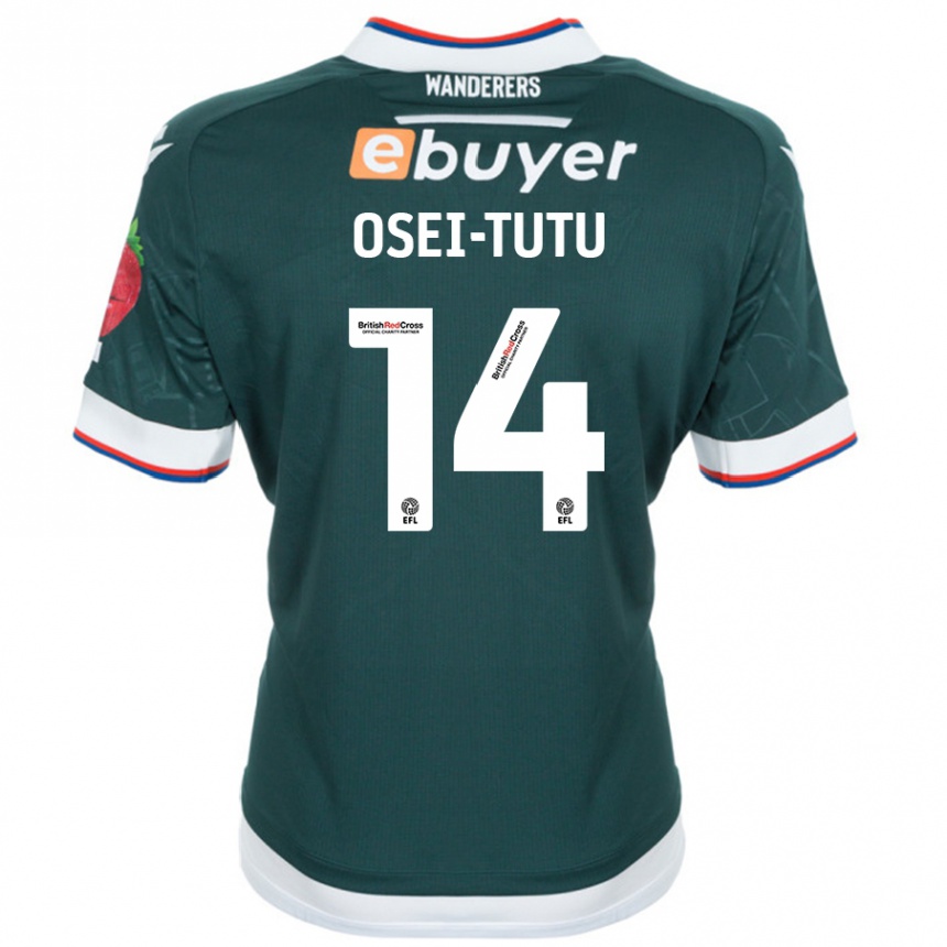 Enfant Football Maillot Jordi Osei-Tutu #14 Vert Foncé Tenues Extérieur 2024/25