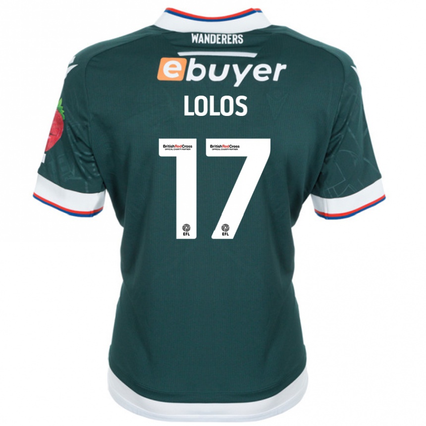 Enfant Football Maillot Klaidi Lolos #17 Vert Foncé Tenues Extérieur 2024/25