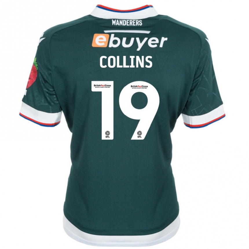 Enfant Football Maillot Aaron Collins #19 Vert Foncé Tenues Extérieur 2024/25