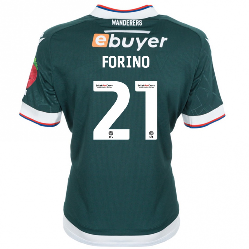 Enfant Football Maillot Chris Forino #21 Vert Foncé Tenues Extérieur 2024/25